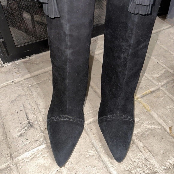 Imagine Vince Camuto Boots Fringe Black Suede Leather Women’s Size 10 - Picture 7 of 16